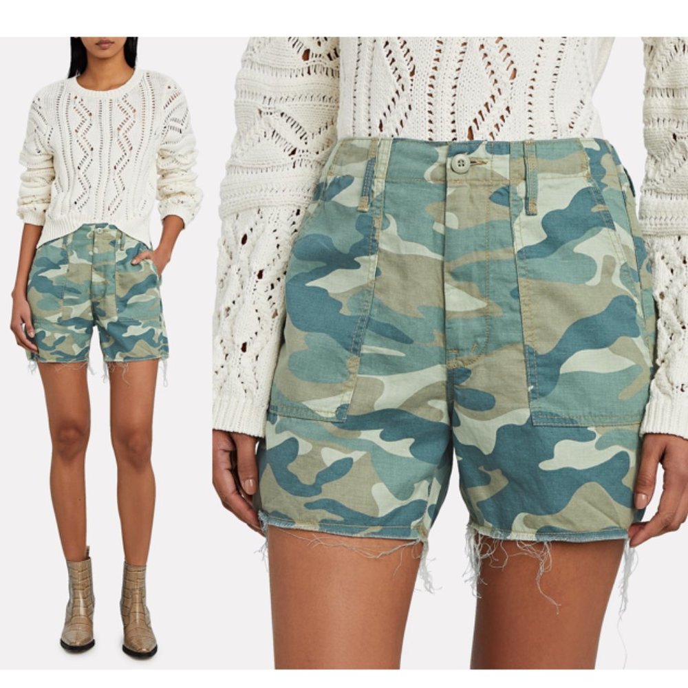 NWT MOTHER The Shaker Chop Camouflage Shorts